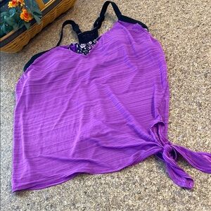 ZeroXPosur Swim Top L (12) Purple? Pink? Tankini Top